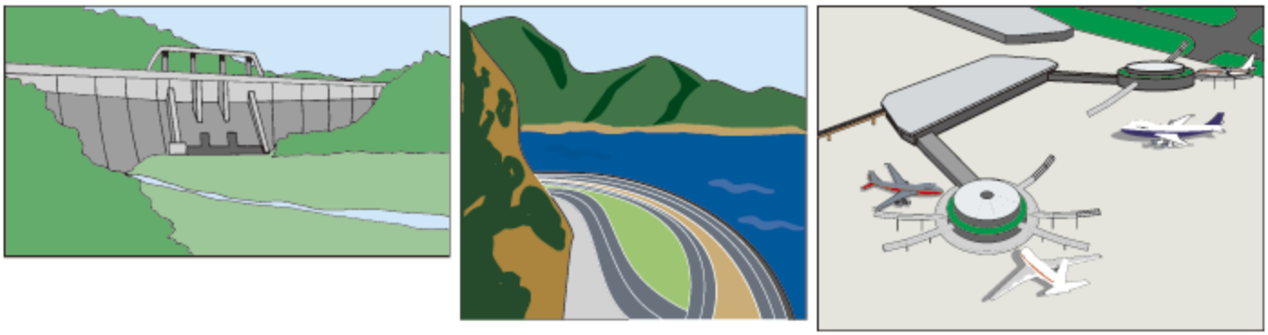 ダム空港のイラスト